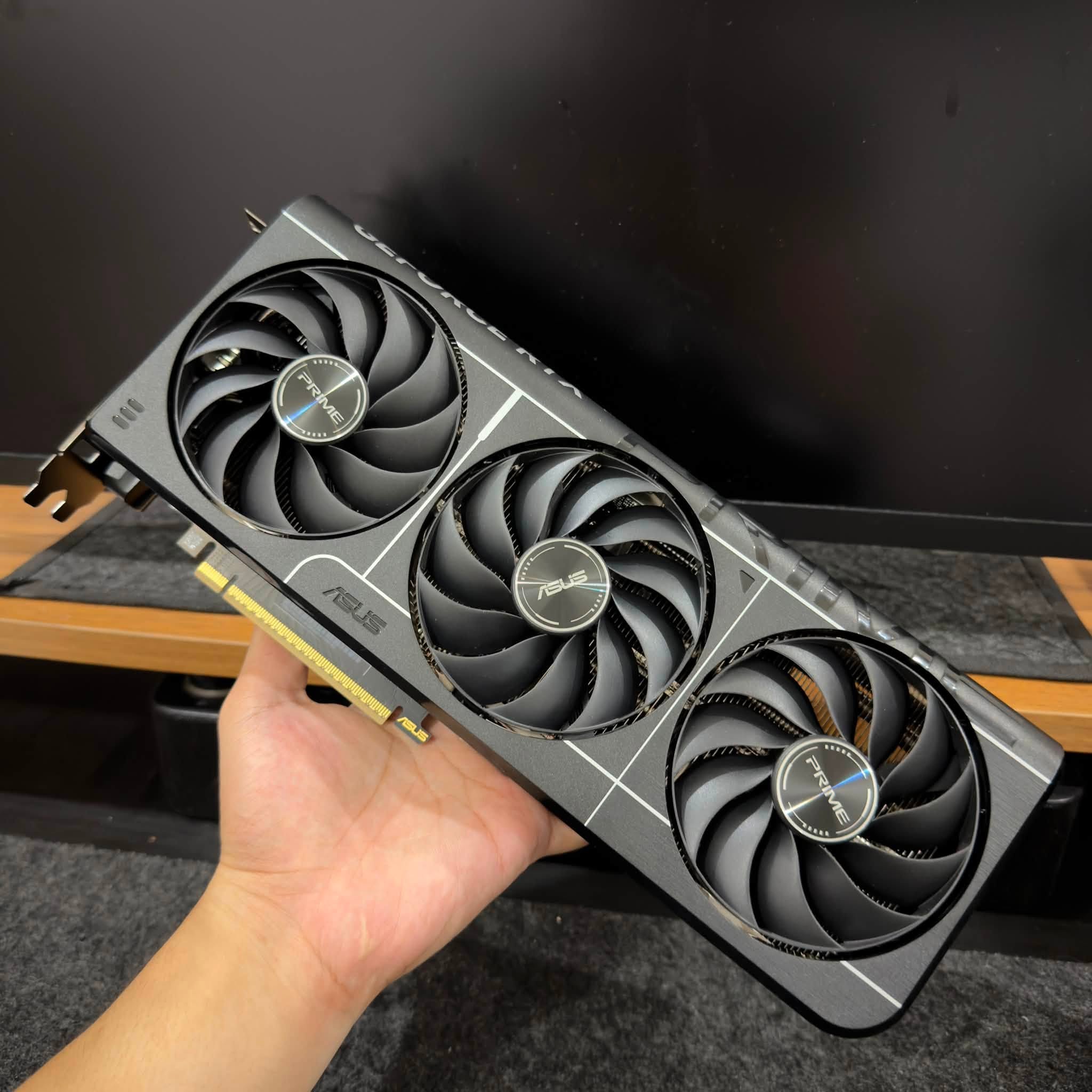 ASUS Prime triple-fan graphics card, front view